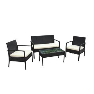 🔴 SOLD 🔴Linosa 4 Pc Rattan Sofa Set w/ Cushions